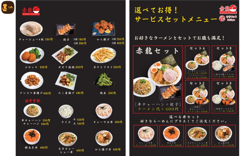 in menu nhà hàng