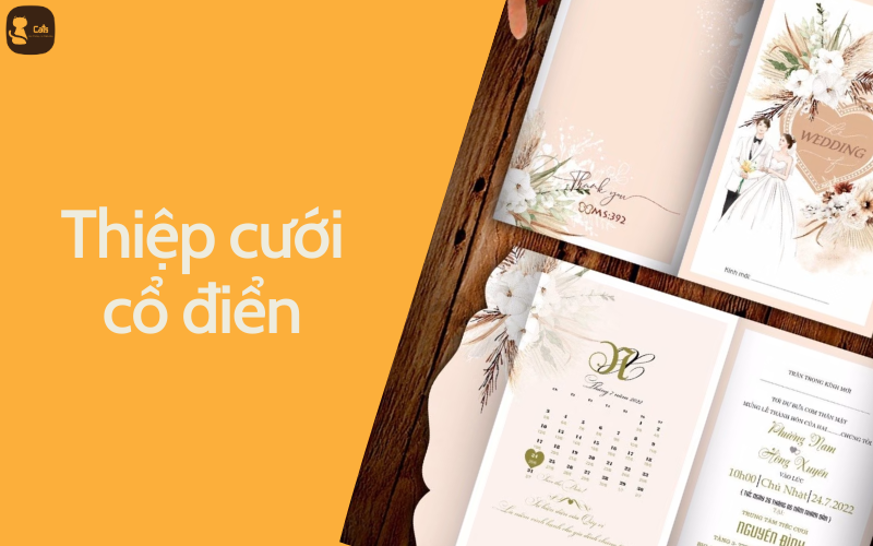 Thiệp cưới cổ điển