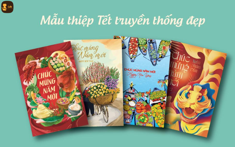 Thiệp Tết truyền thống