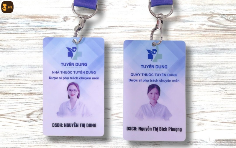 in thẻ nhân viên nhựa PVC chuyên nghiệp có dây đeo